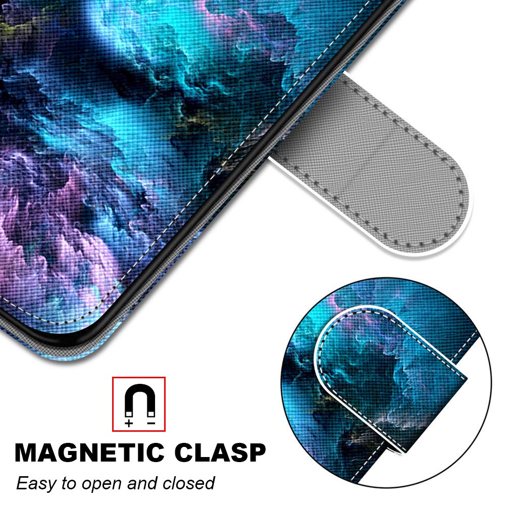 Patterned Cross Texture Protector Leather Wallet Cover with Strap for LG K61