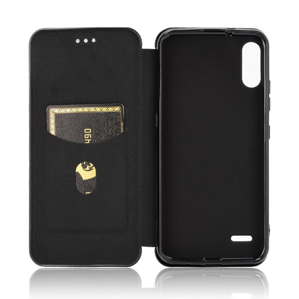 Carbon Fiber Skin Leather Auto-absorbed Phone Cover for LG K22