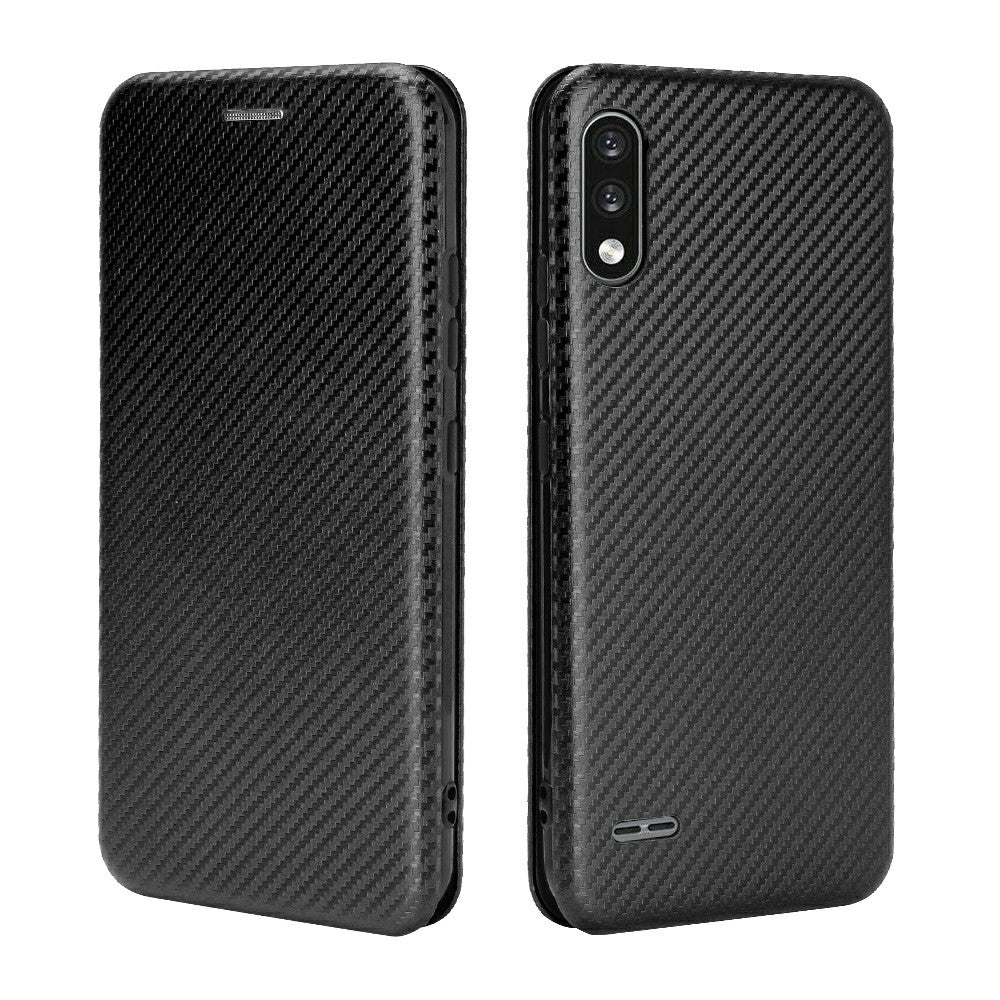 Carbon Fiber Skin Leather Auto-absorbed Phone Cover for LG K22