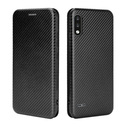 Carbon Fiber Skin Leather Auto-absorbed Phone Cover for LG K22