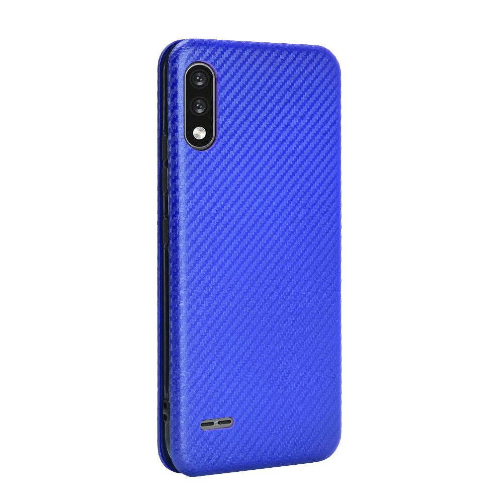 Carbon Fiber Skin Leather Auto-absorbed Phone Cover for LG K22