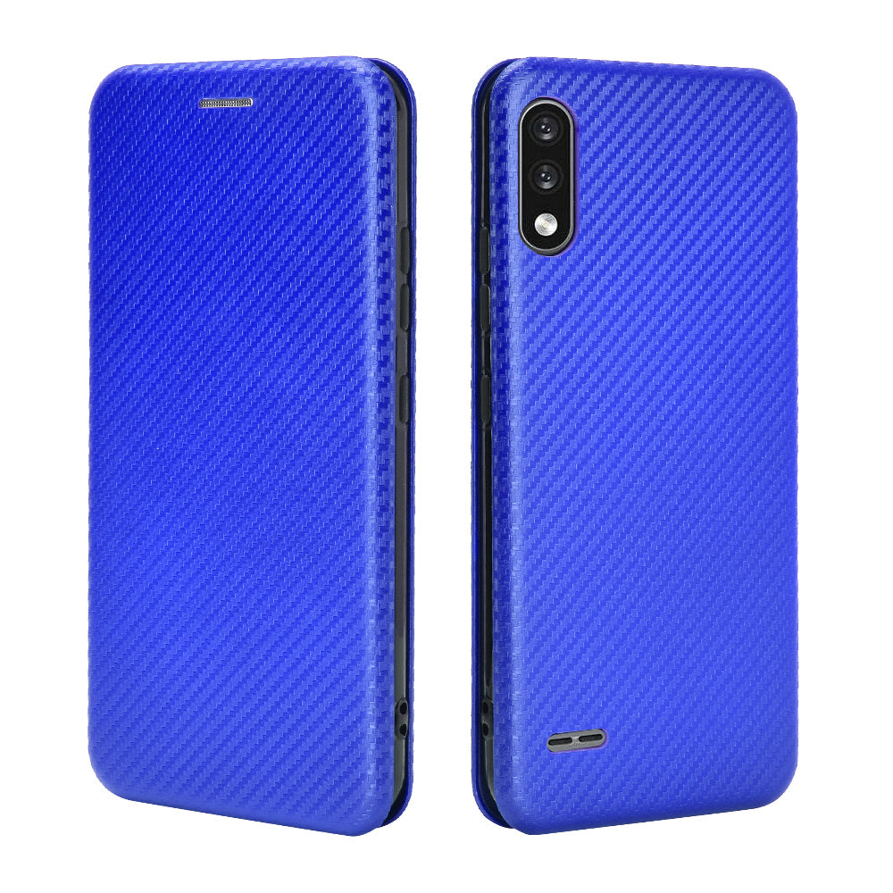 Carbon Fiber Skin Leather Auto-absorbed Phone Cover for LG K22