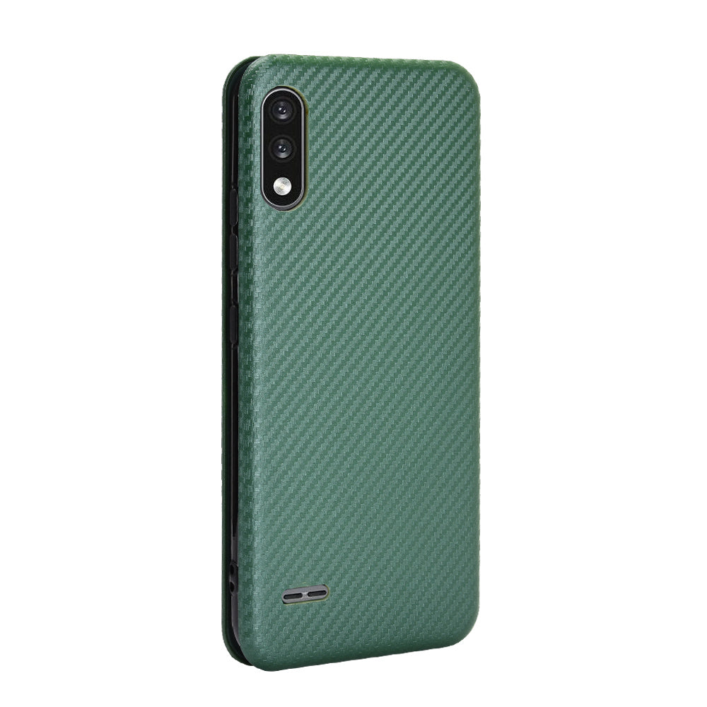 Carbon Fiber Skin Leather Auto-absorbed Phone Cover for LG K22