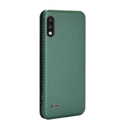 Carbon Fiber Skin Leather Auto-absorbed Phone Cover for LG K22