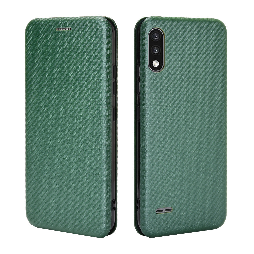 Carbon Fiber Skin Leather Auto-absorbed Phone Cover for LG K22
