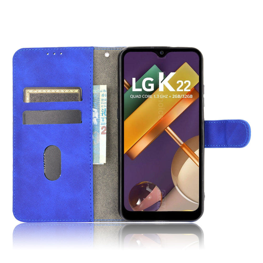 Skin-Touch Leather Phone Case with Card Slots and Cash Pocket for LG K22