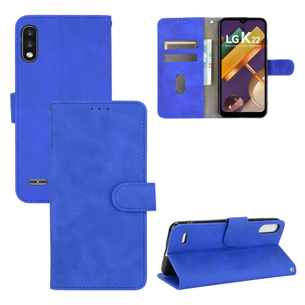 Skin-Touch Leather Phone Case with Card Slots and Cash Pocket for LG K22