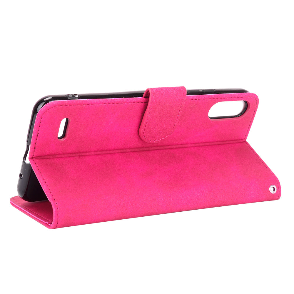 Skin-Touch Leather Phone Case with Card Slots and Cash Pocket for LG K22