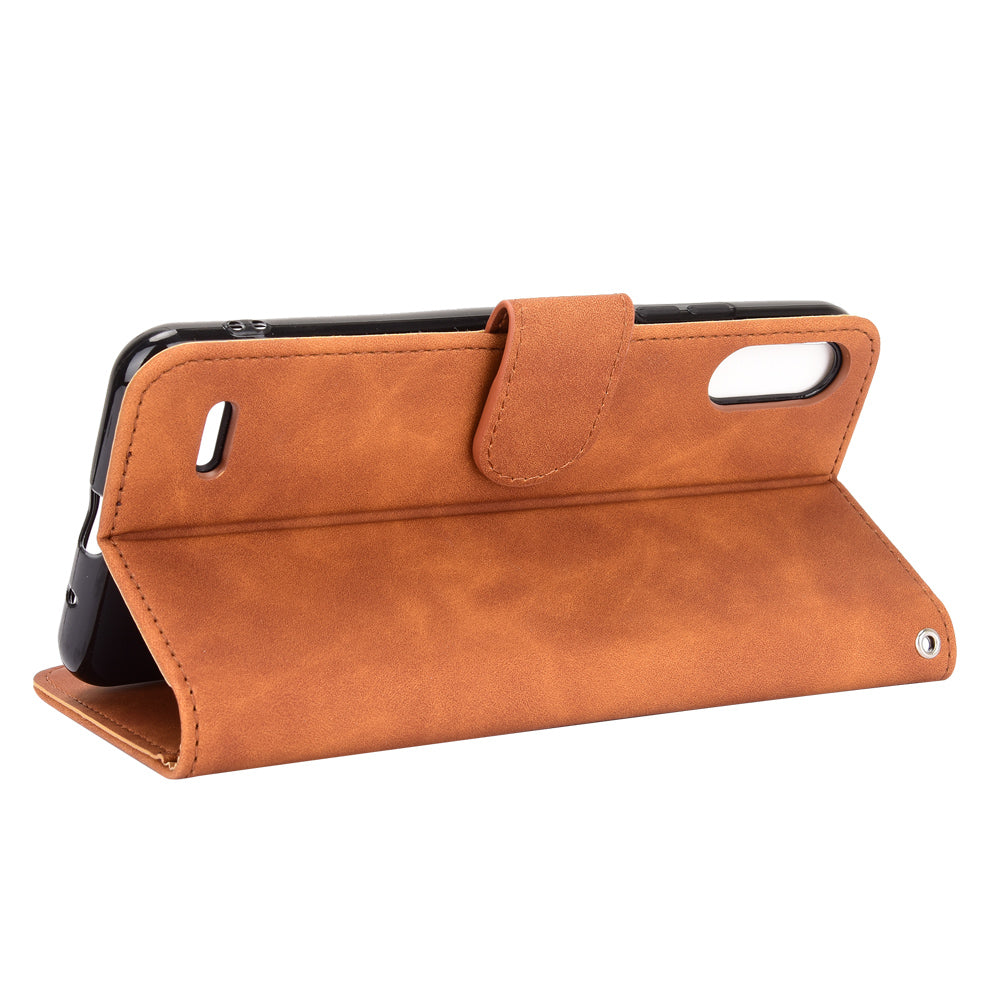 Skin-Touch Leather Phone Case with Card Slots and Cash Pocket for LG K22