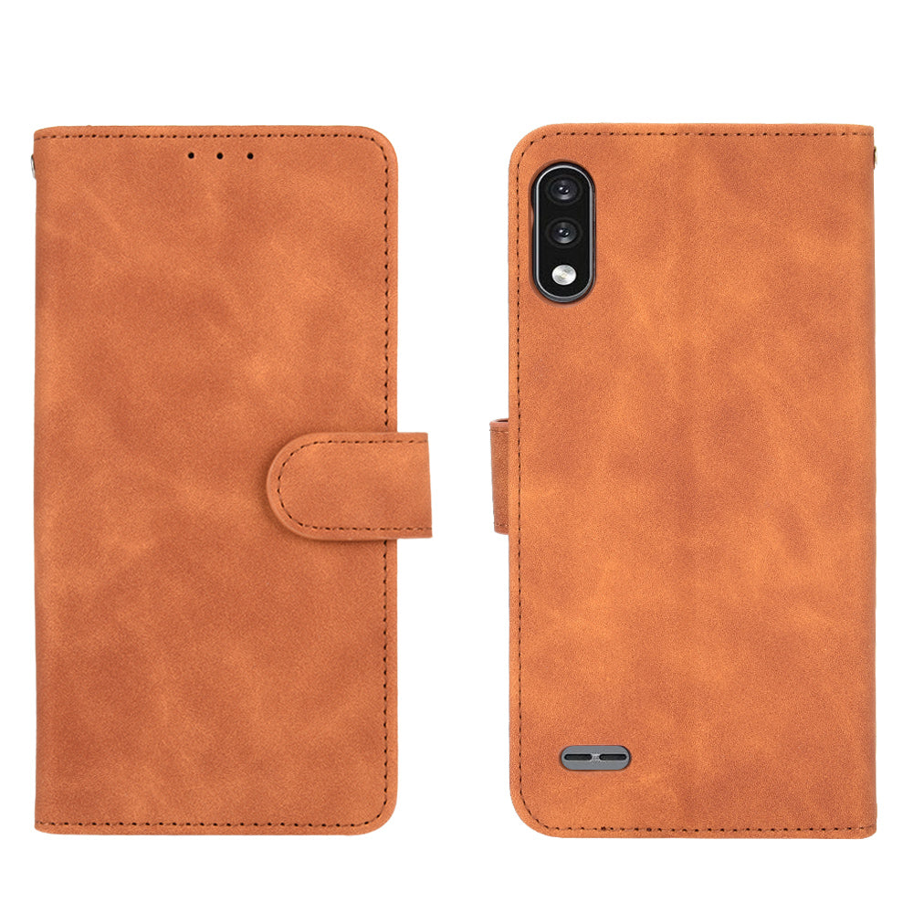 Skin-Touch Leather Phone Case with Card Slots and Cash Pocket for LG K22
