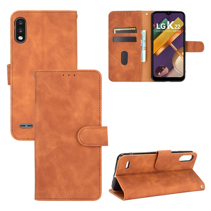 Skin-Touch Leather Phone Case with Card Slots and Cash Pocket for LG K22