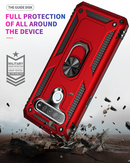Anti-drop PC + TPU Hybrid Shell Cover with Ring Kickstand for LG K61