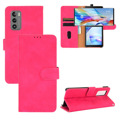 Skin-touch PU Leather Wallet Cell Phone Case for LG Wing 5G