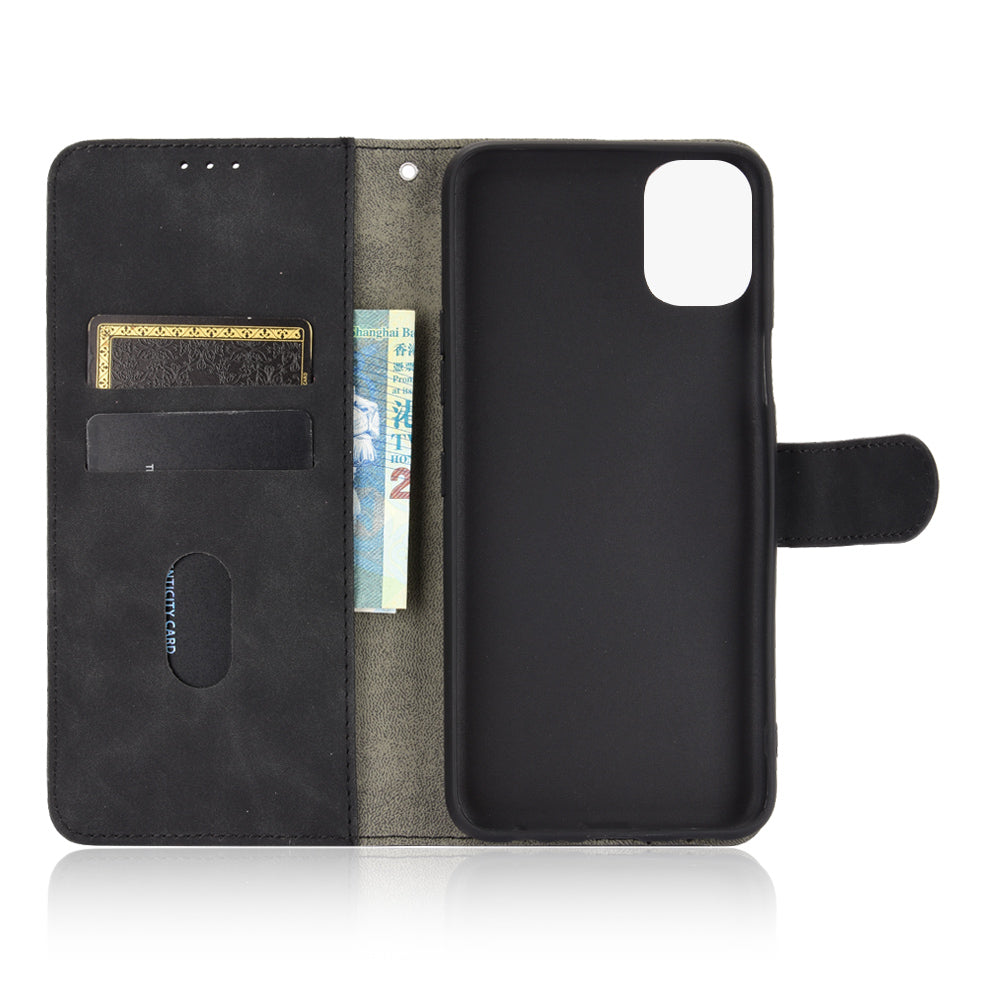 Skin-Touch-Feeling Folio Flip Leather Wallet Stand Phone Case for LG K42