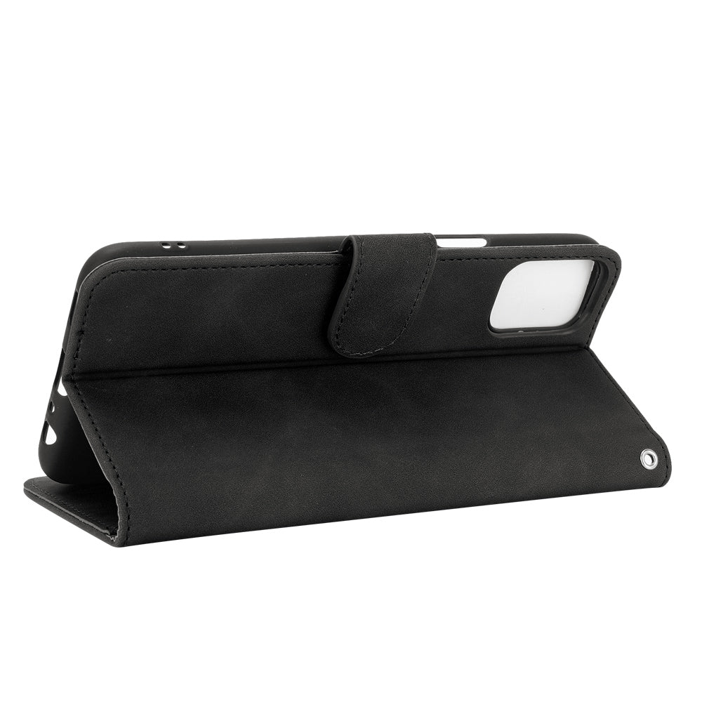 Skin-Touch-Feeling Folio Flip Leather Wallet Stand Phone Case for LG K42
