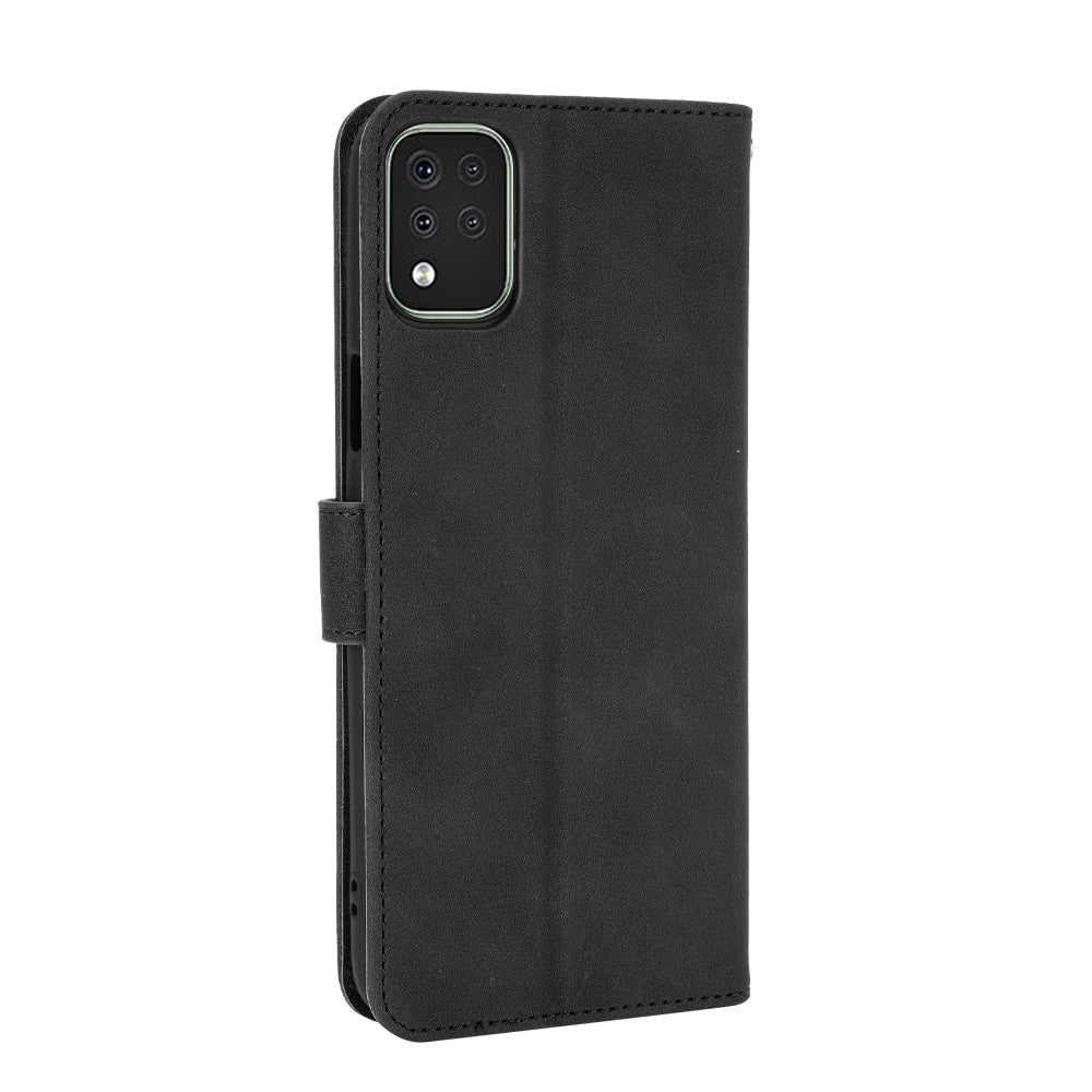 Skin-Touch-Feeling Folio Flip Leather Wallet Stand Phone Case for LG K42