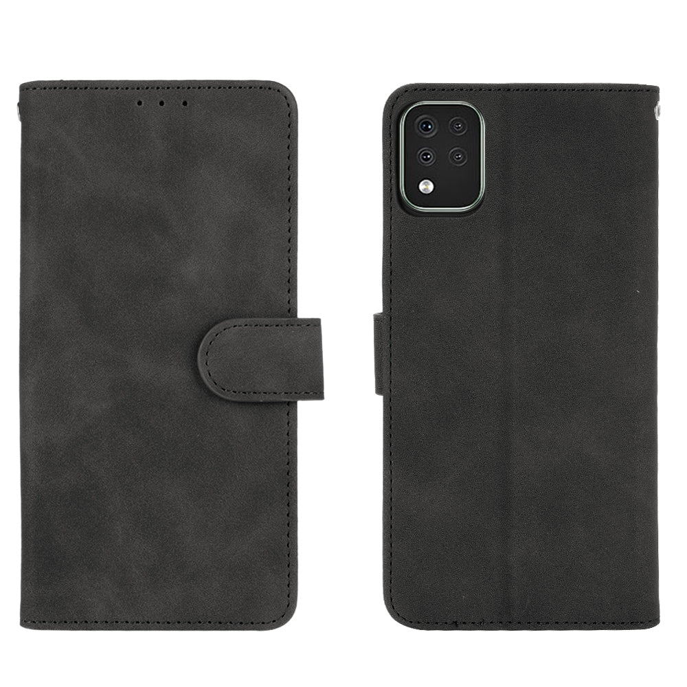 Skin-Touch-Feeling Folio Flip Leather Wallet Stand Phone Case for LG K42