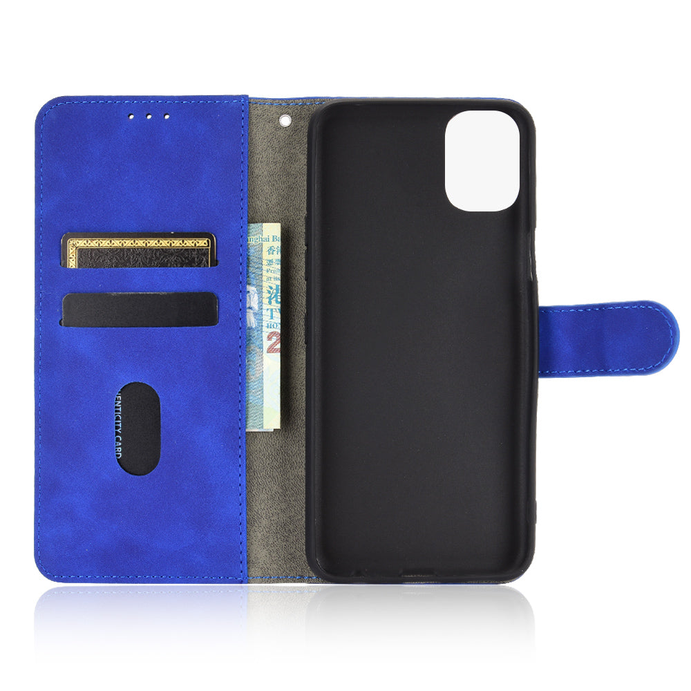 Skin-Touch-Feeling Folio Flip Leather Wallet Stand Phone Case for LG K42