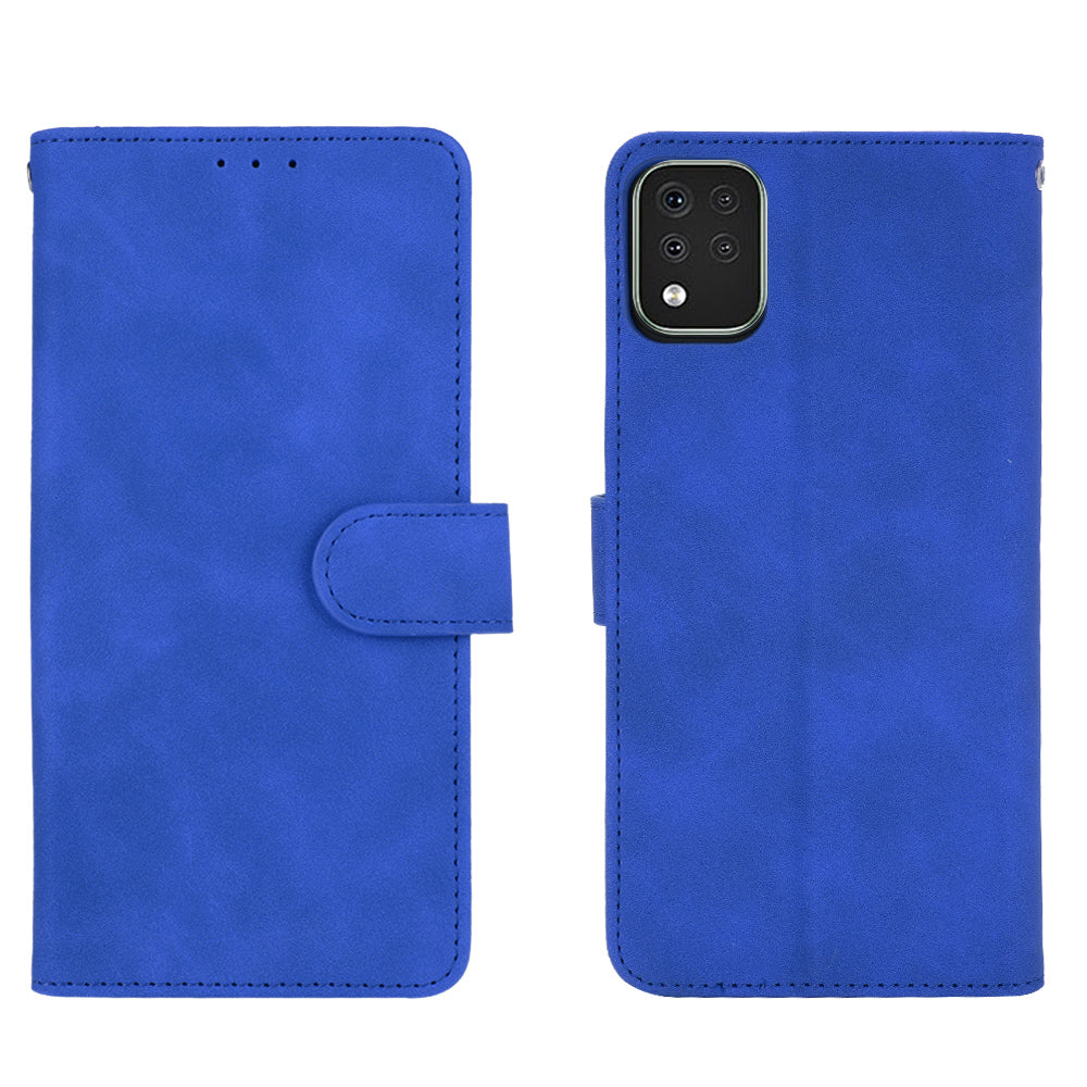 Skin-Touch-Feeling Folio Flip Leather Wallet Stand Phone Case for LG K42