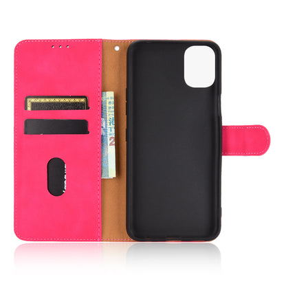 Skin-Touch-Feeling Folio Flip Leather Wallet Stand Phone Case for LG K42