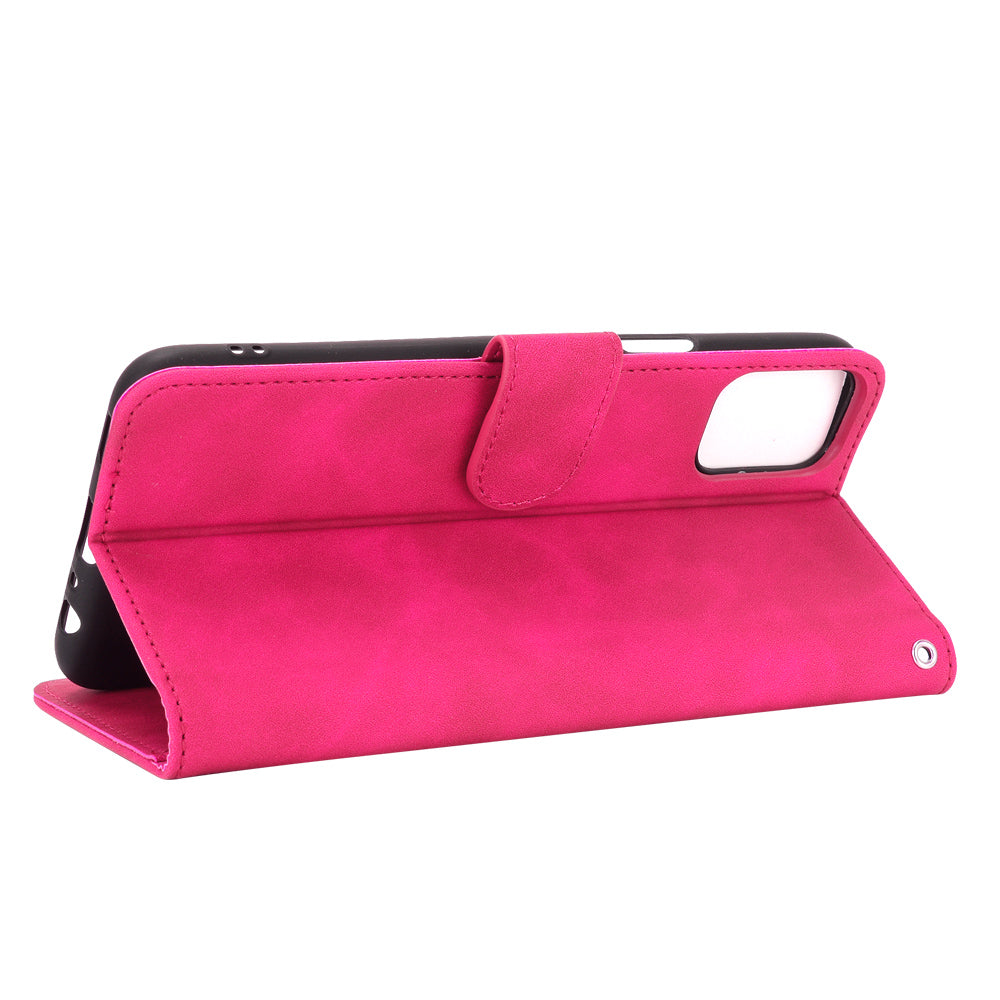 Skin-Touch-Feeling Folio Flip Leather Wallet Stand Phone Case for LG K42