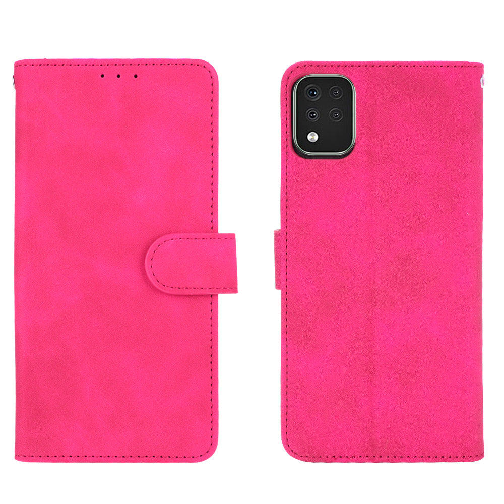 Skin-Touch-Feeling Folio Flip Leather Wallet Stand Phone Case for LG K42