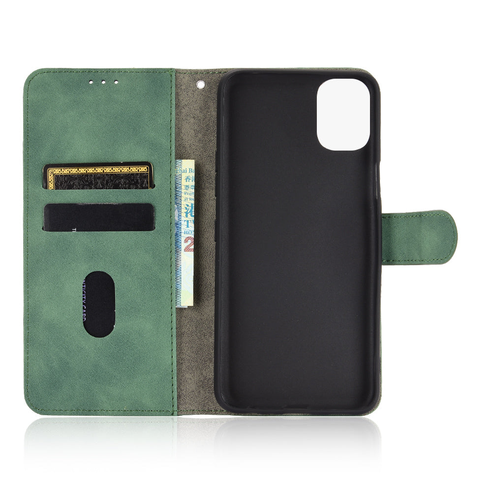 Skin-Touch-Feeling Folio Flip Leather Wallet Stand Phone Case for LG K42