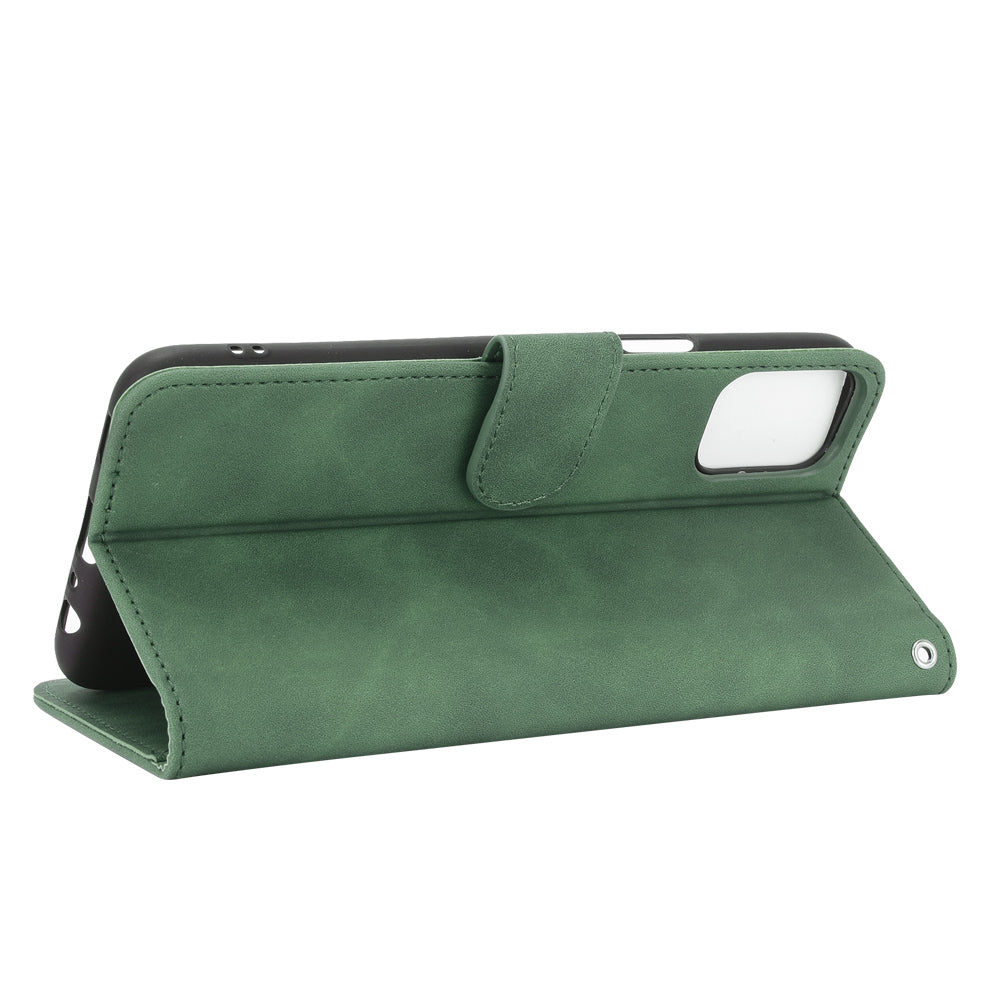Skin-Touch-Feeling Folio Flip Leather Wallet Stand Phone Case for LG K42