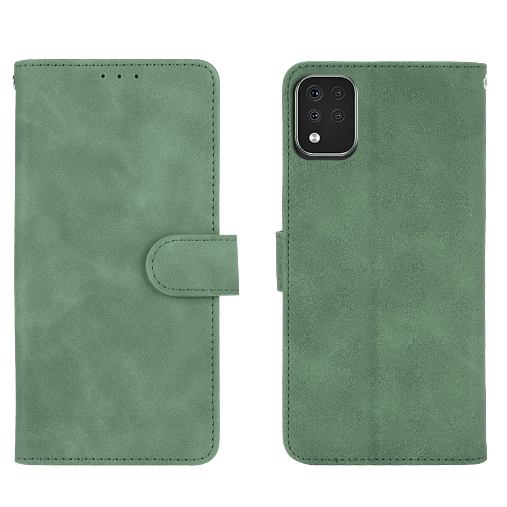 Skin-Touch-Feeling Folio Flip Leather Wallet Stand Phone Case for LG K42