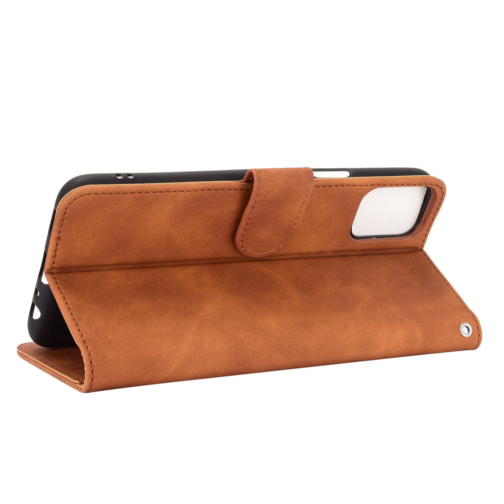 Skin-Touch-Feeling Folio Flip Leather Wallet Stand Phone Case for LG K42