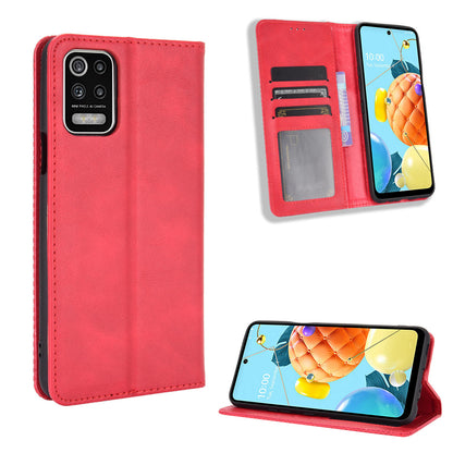 Magnetic Vintage Style Case for LG K52/K62/Q52 Leather Cover with Stand