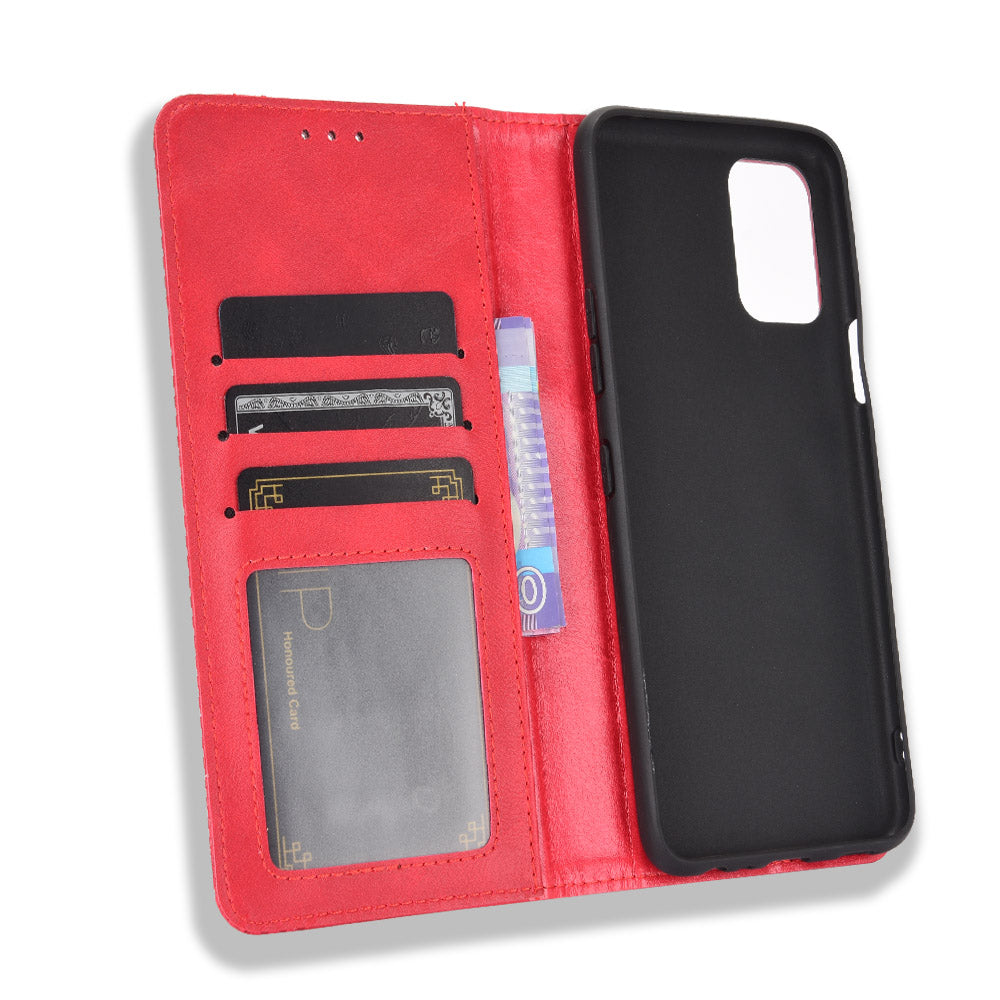 Magnetic Vintage Style Case for LG K52/K62/Q52 Leather Cover with Stand