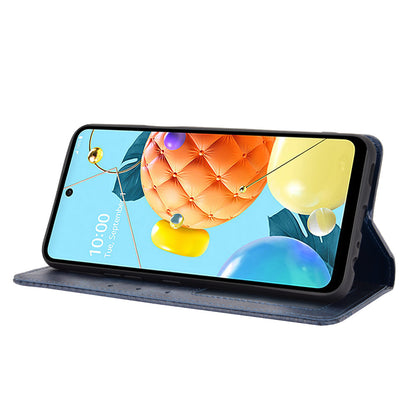 Magnetic Vintage Style Case for LG K52/K62/Q52 Leather Cover with Stand