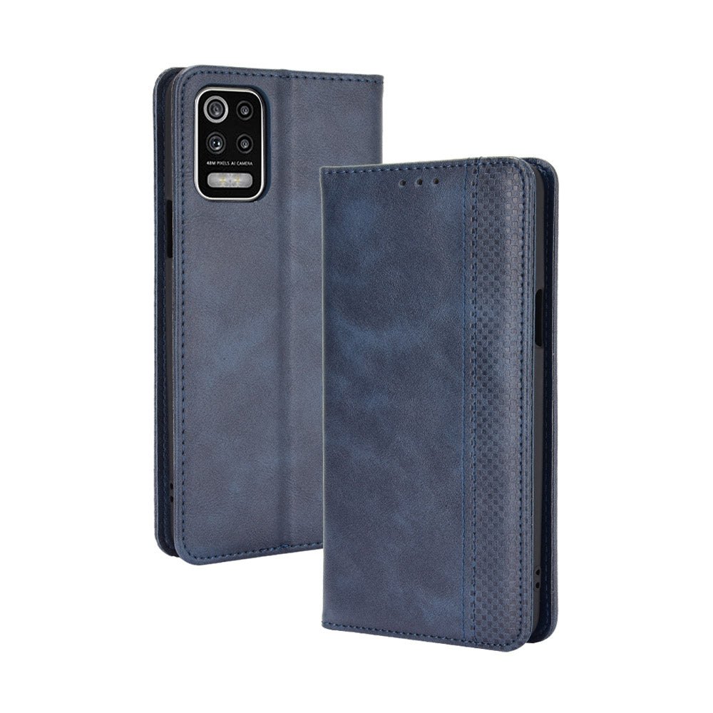 Magnetic Vintage Style Case for LG K52/K62/Q52 Leather Cover with Stand