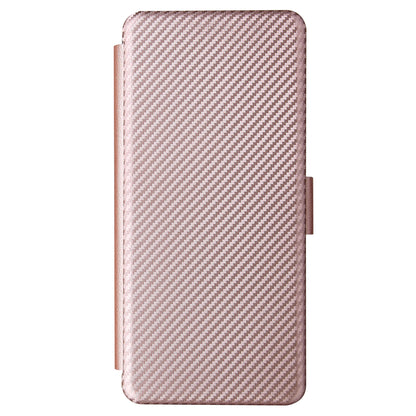 Carbon Fiber Skin Magnetic Phone Case with Buckle + Card Holder + Ring Strap for LG Wing 5G