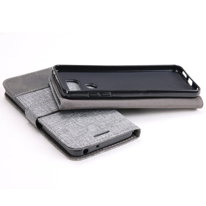 MUXMA Leather Folio Canvas Splicing Stand Phone Case for LG G6