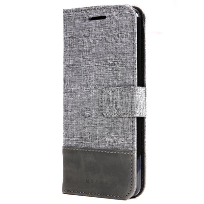 MUXMA Leather Folio Canvas Splicing Stand Phone Case for LG G6