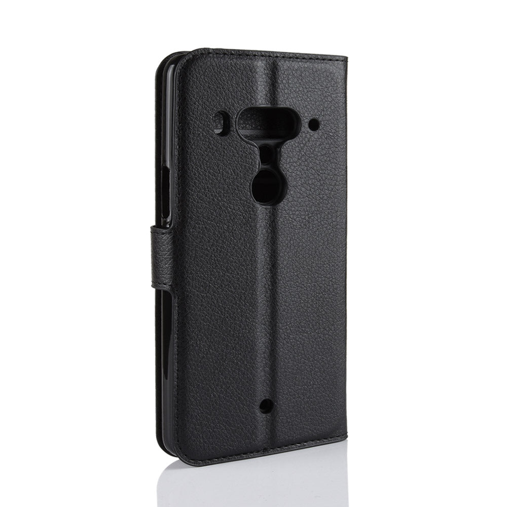 Litchi Texture Wallet Stand Leather Phone Case for HTC U12+