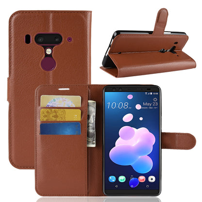 Litchi Texture Wallet Stand Leather Phone Case for HTC U12+