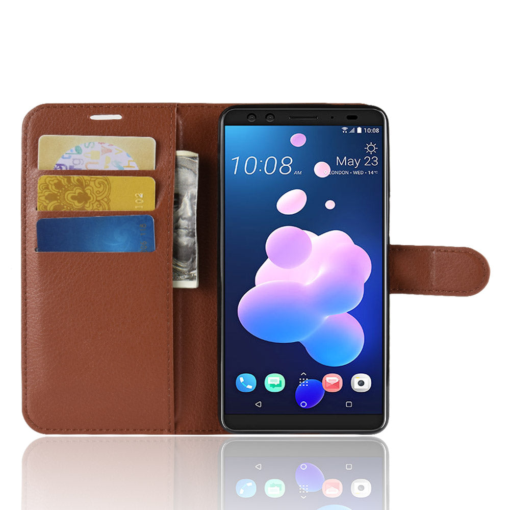Litchi Texture Wallet Stand Leather Phone Case for HTC U12+