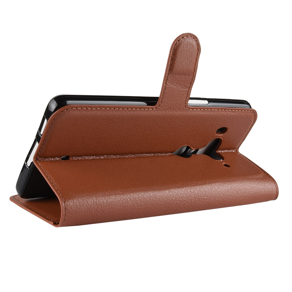 Litchi Texture Wallet Stand Leather Phone Case for HTC U12+
