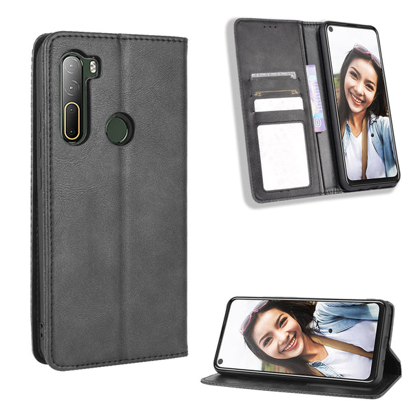 Vintage Style Wallet Leather Stand Case for HTC U20 5G (2020)