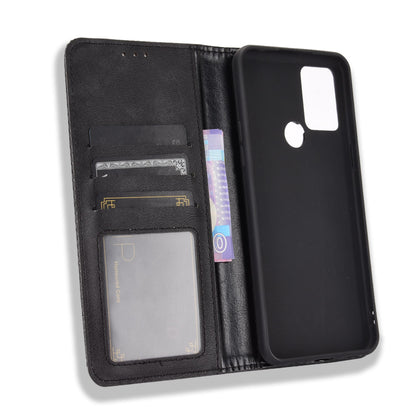 For HTC Desire 20+ Magnetic Vintage Style Leather Cover with Stand