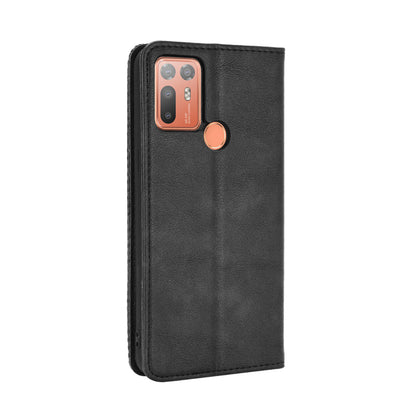For HTC Desire 20+ Magnetic Vintage Style Leather Cover with Stand