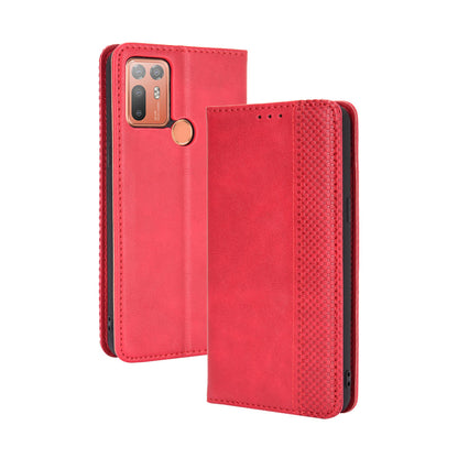 For HTC Desire 20+ Magnetic Vintage Style Leather Cover with Stand