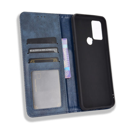 For HTC Desire 20+ Magnetic Vintage Style Leather Cover with Stand
