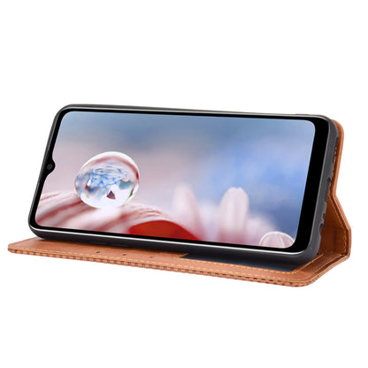 For HTC Desire 20+ Magnetic Vintage Style Leather Cover with Stand