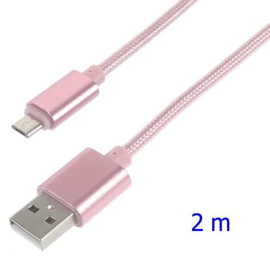 2m Woven Micro USB Data Sync Charge Cable for Samsung LG HTC Huawei etc
