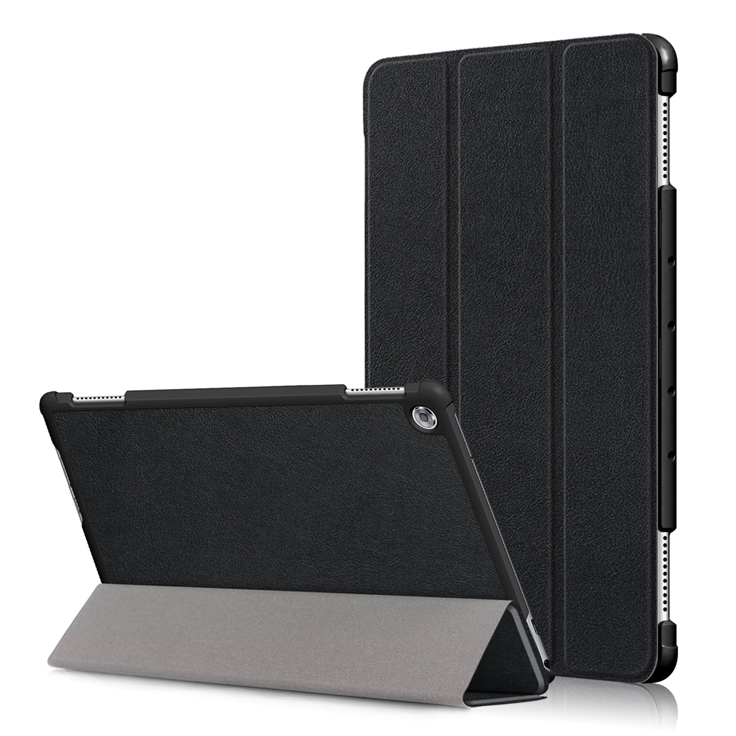 For Huawei Mediapad M5 Lite 10.1 Tri-fold Stand Auto-wake / sleep Smart Leather Case