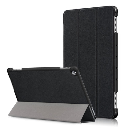 For Huawei Mediapad M5 Lite 10.1 Tri-fold Stand Auto-wake / sleep Smart Leather Case